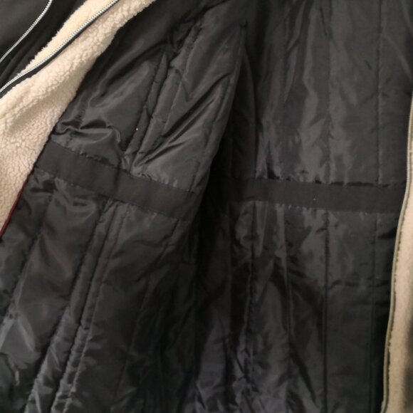 Koolaburra by UGG Sherpa Hood Jacket Tan/Black Women's XL - Picture 7 of 12